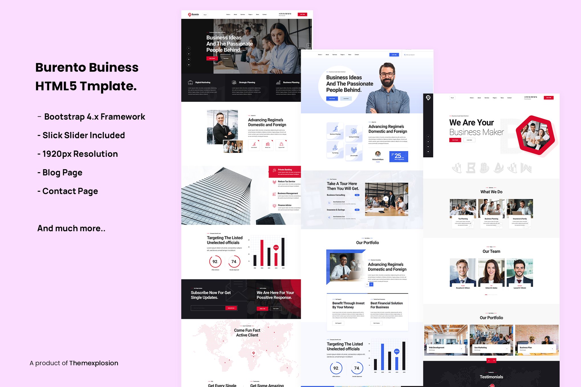 Imagen de portada de Burento - Corporate Business Agency HTML template (plantilla web)