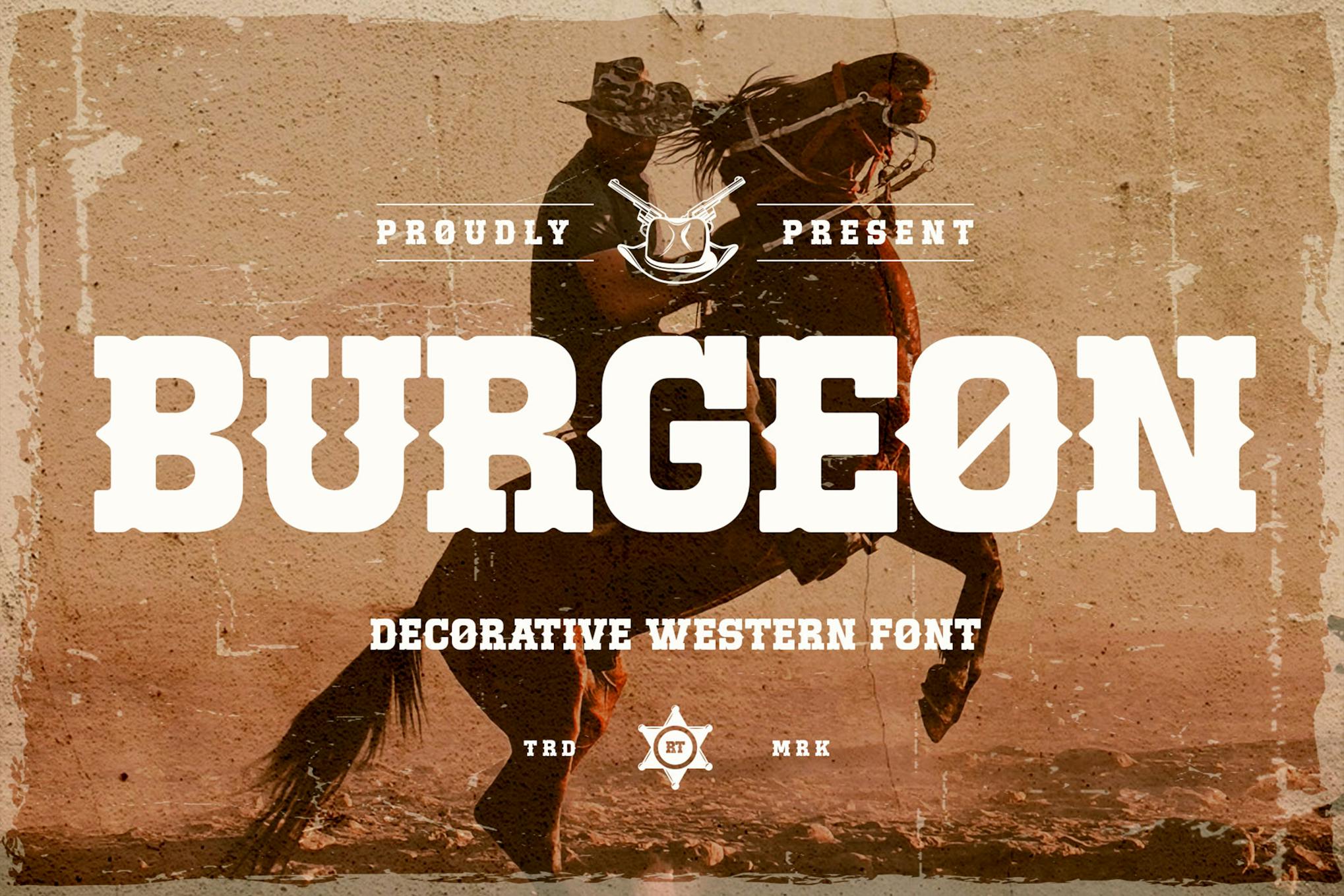 Burgeon Decorative Western font font cover image