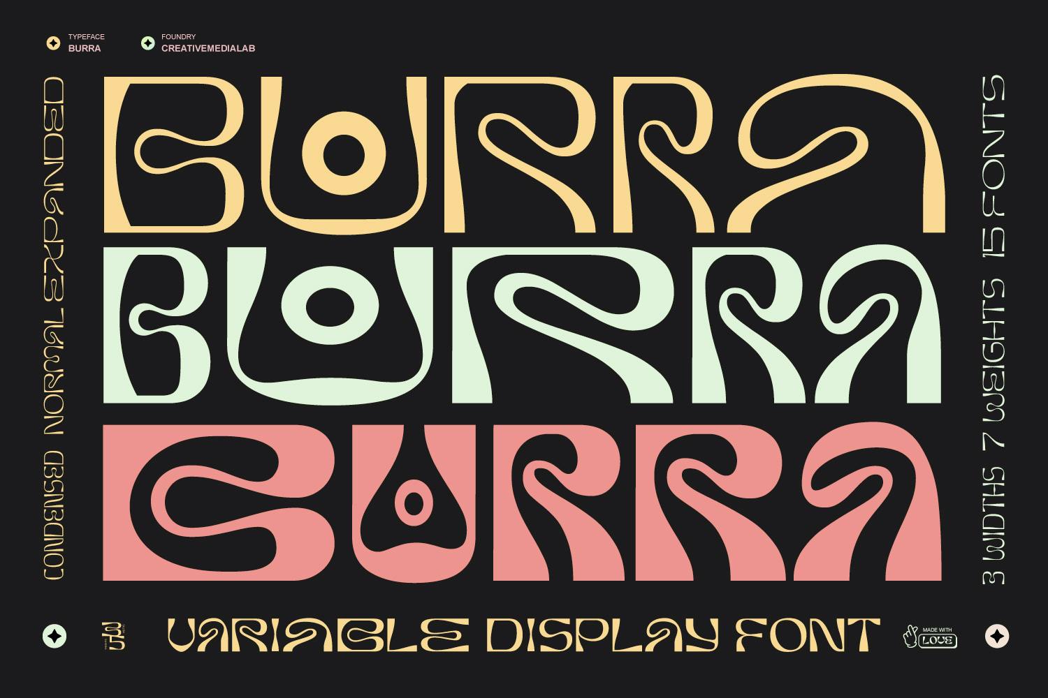 Imagen de portada de Burra - Psychedelic display font (fuente)