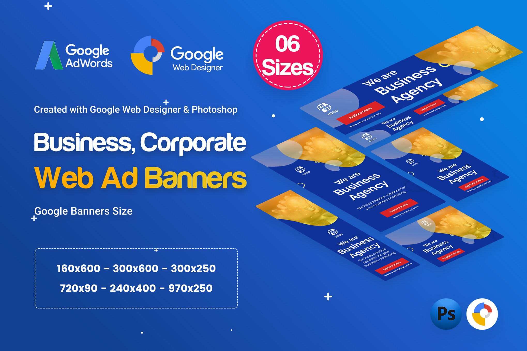 Imagen de portada de Business Agency Banners Ad D28 - GWD (plantilla web)