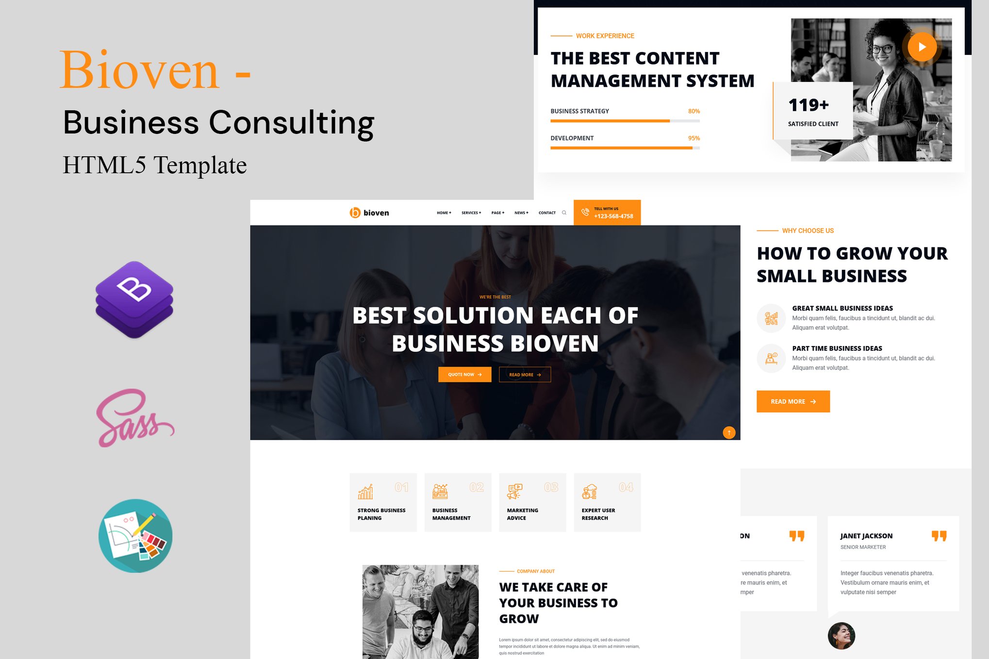 Imagen de portada de Business Consulting HTML5 & Bootstrap Template (plantilla web)