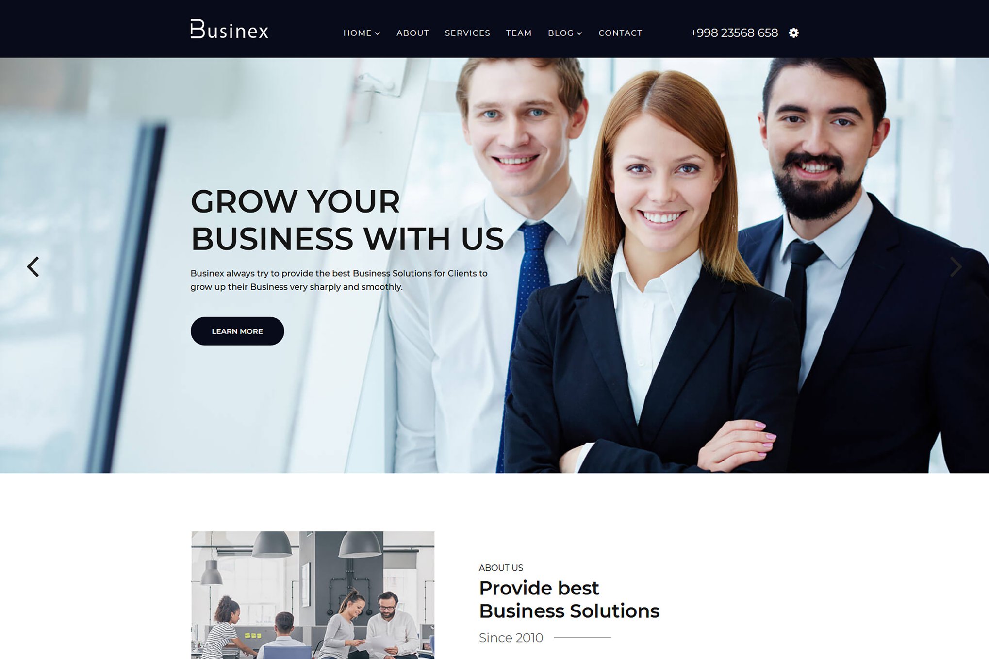 Imagen de portada de Businex - React Corporate Business Template (plantilla web)