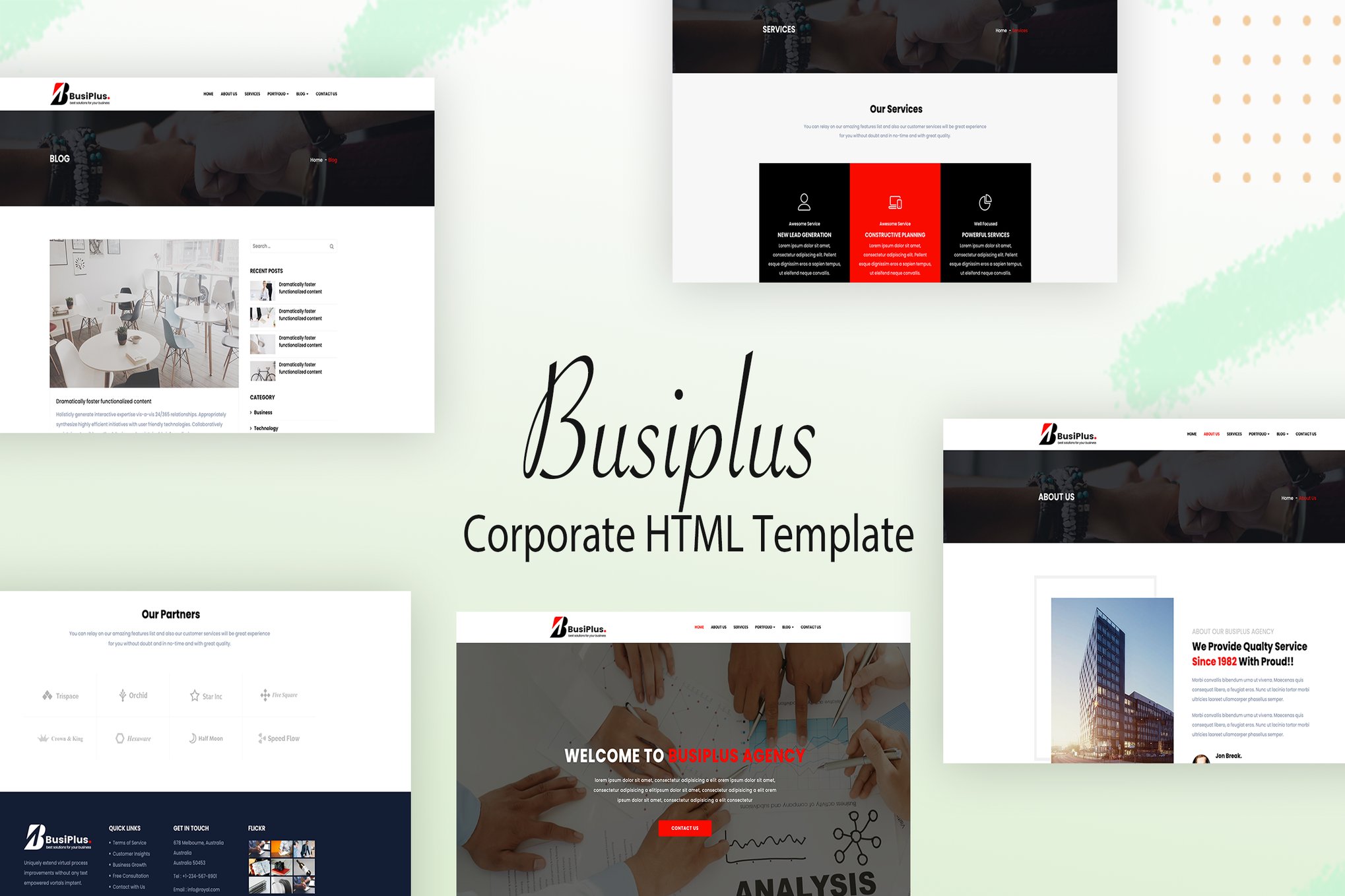 Imagen de portada de Busiplus - Corporate Business HTML5 Template (plantilla web)