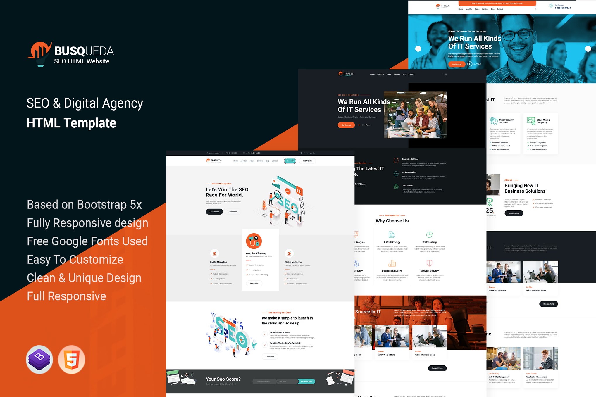 Imagen de portada de Busqueda - SEO & Digital Agency HTML Template (plantilla web)