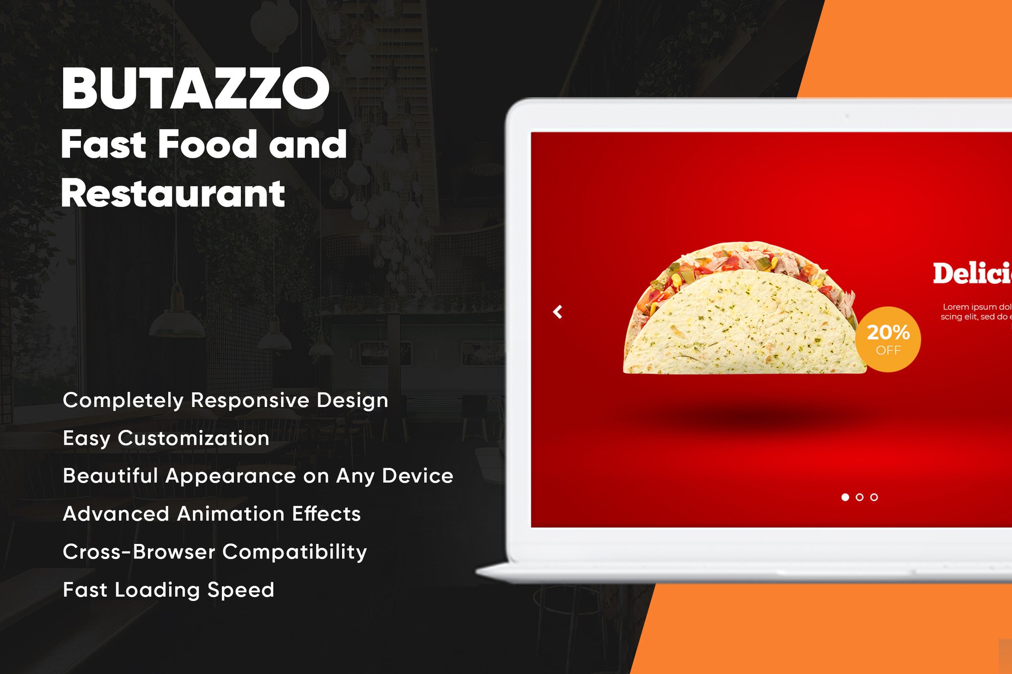 Imagen de portada de Butazzo - Fast Food and Restaurant Responsive (plantilla web)