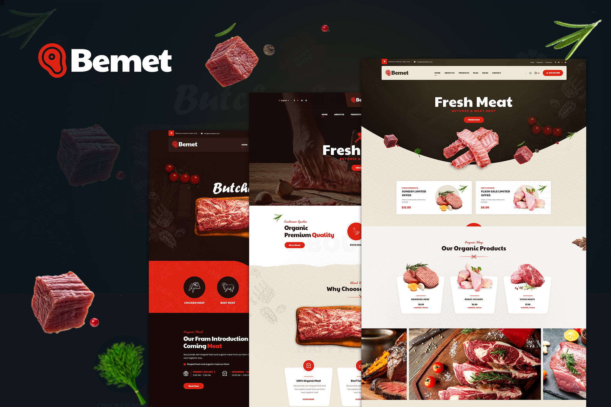 Imagen de portada de Butcher & Meat Shop Template + RTL (plantilla web)