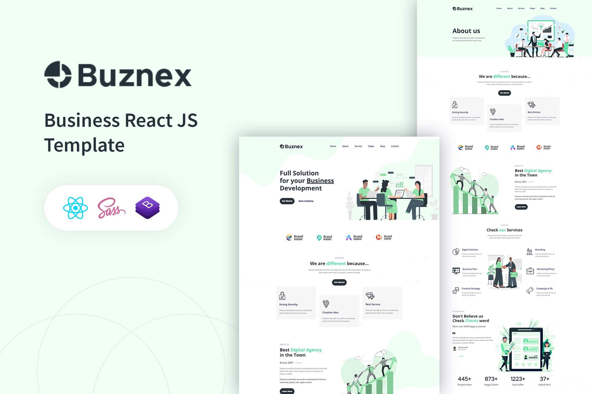 Imagen de portada de Buznex – Business React JS Template (plantilla web)