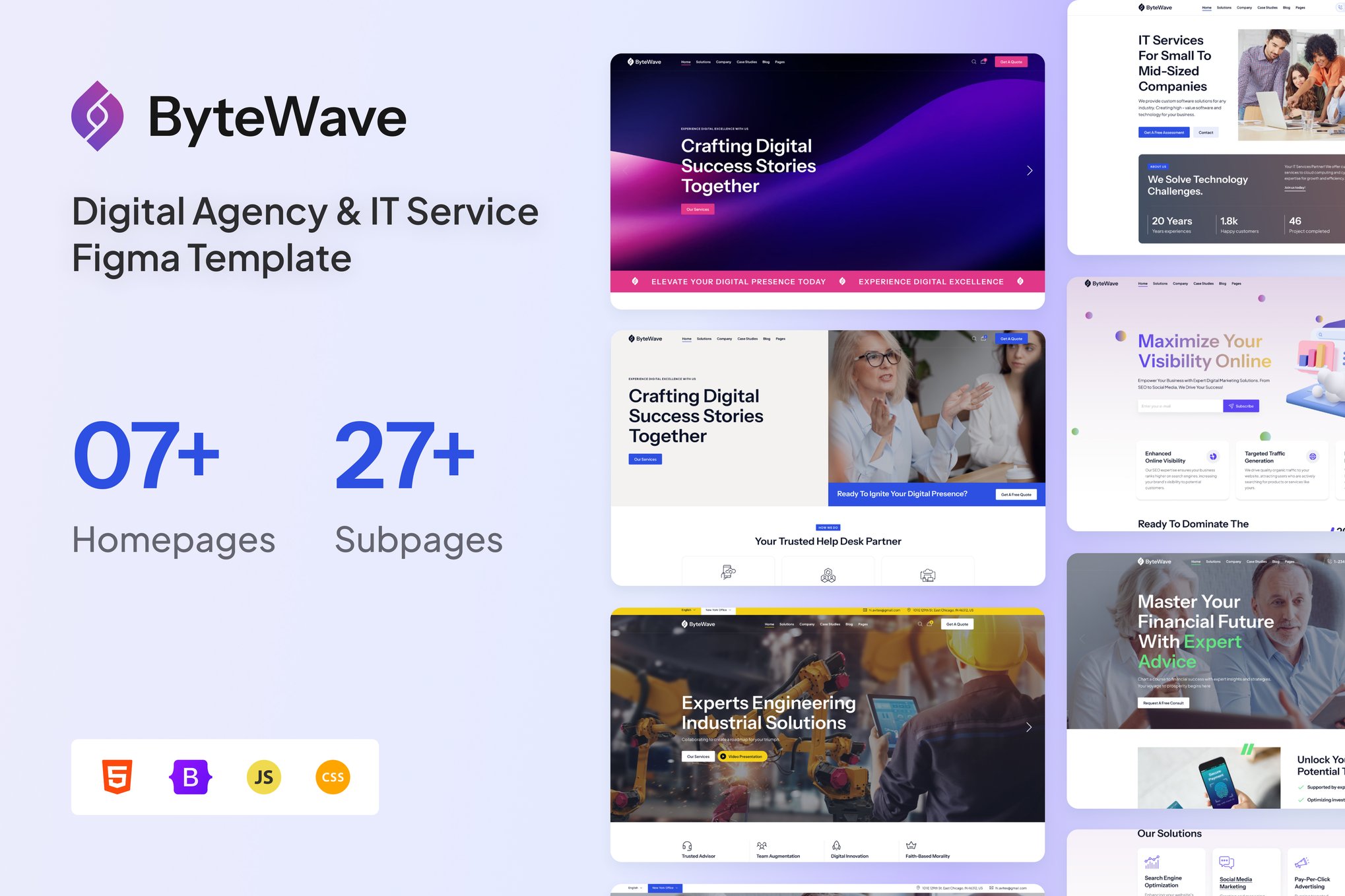 Imagen de portada de ByteWave - Digital Agency & IT HTML Template (plantilla web)