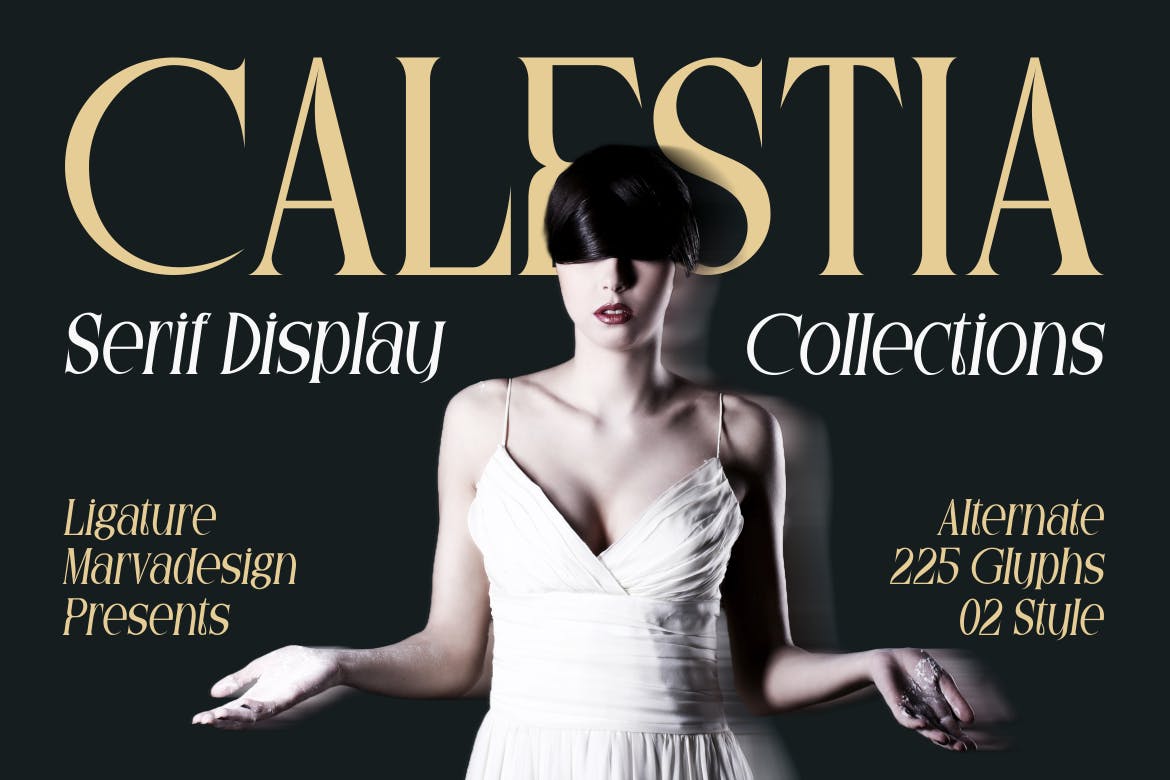 Imagen de portada de Calestia - A Display Condensed Serif Font (fuente)