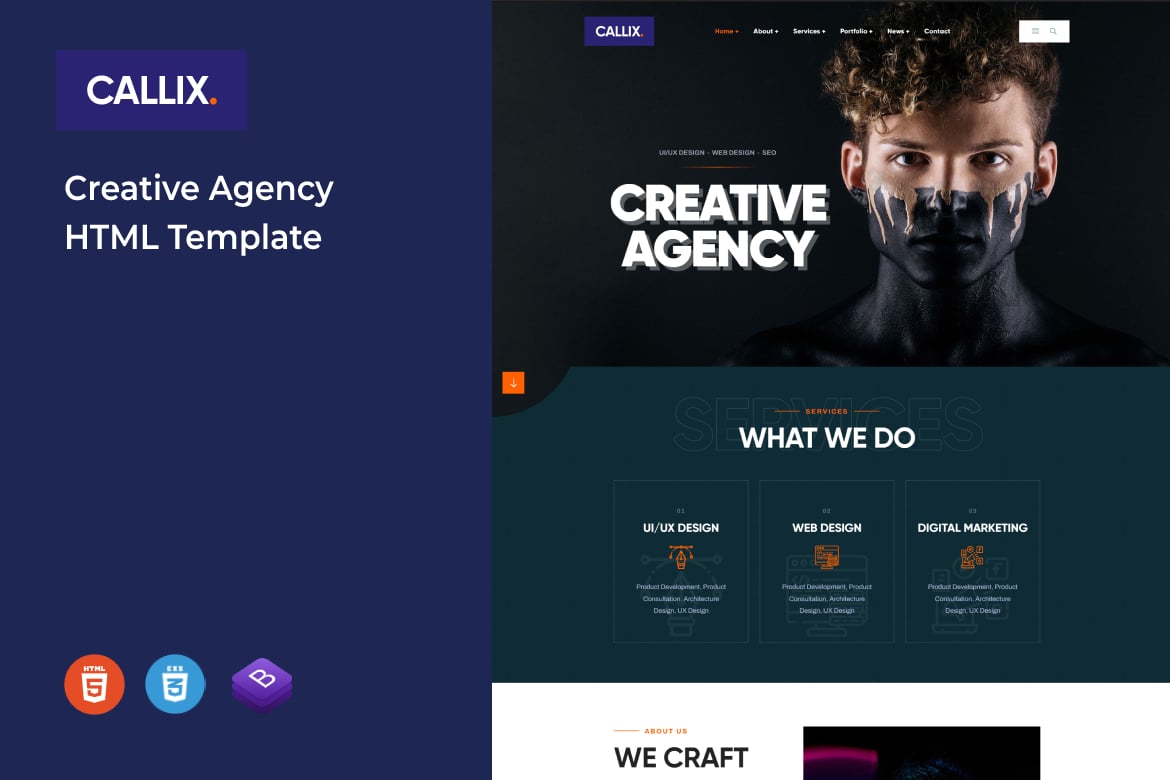 Imagen de portada de Callix - Creative Agency HTML Template (plantilla web)