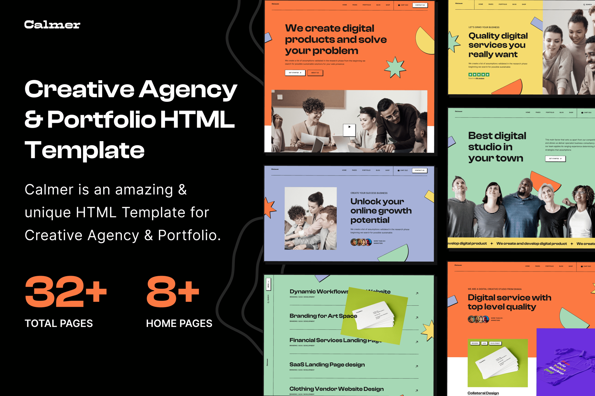 Imagen de portada de Calmer - Agency & Portfolio HTML5 Template (plantilla web)