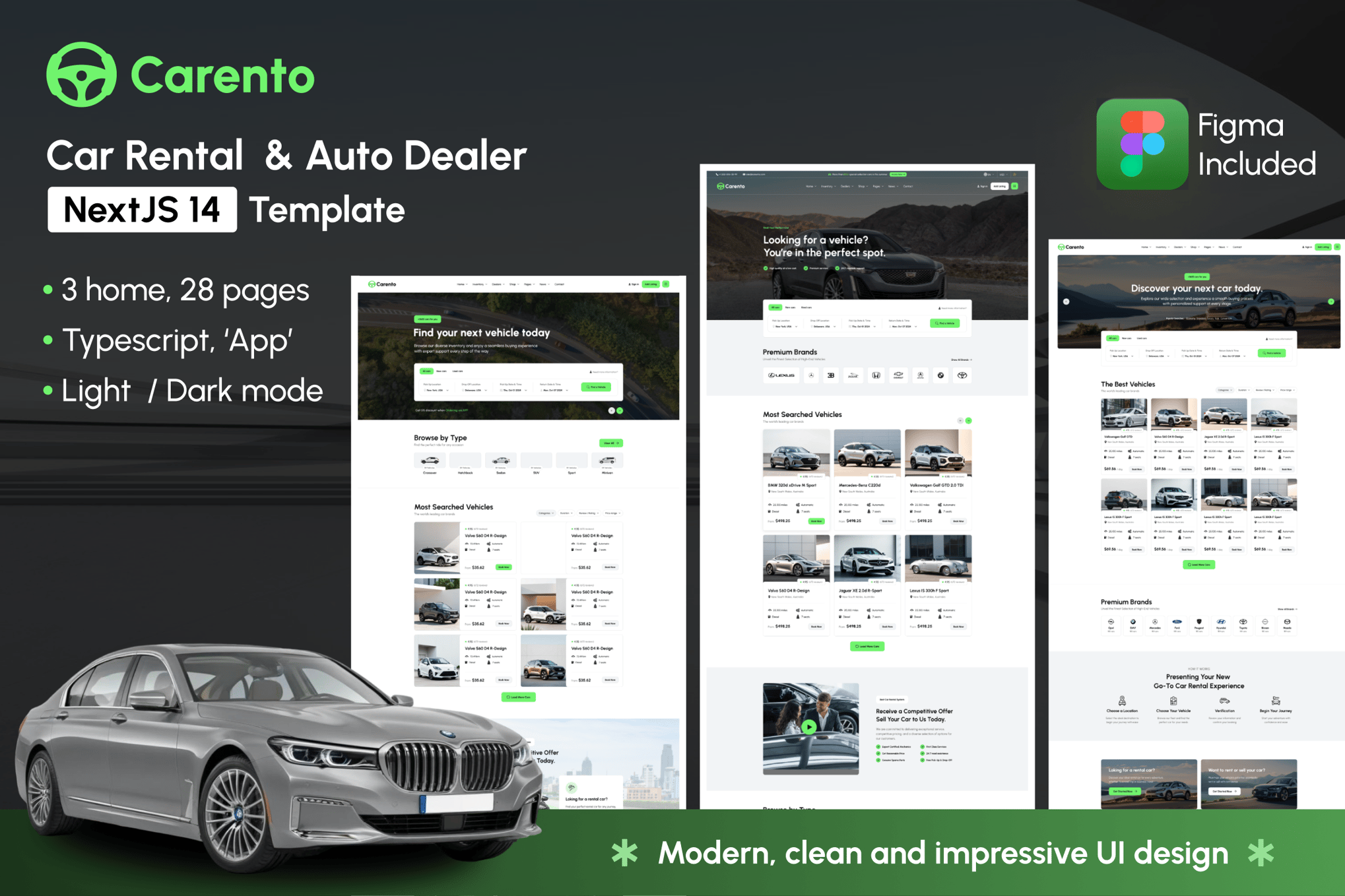 Imagen de portada de Carento - Auto Dealer & Car Rental NextJS Template (plantilla web)