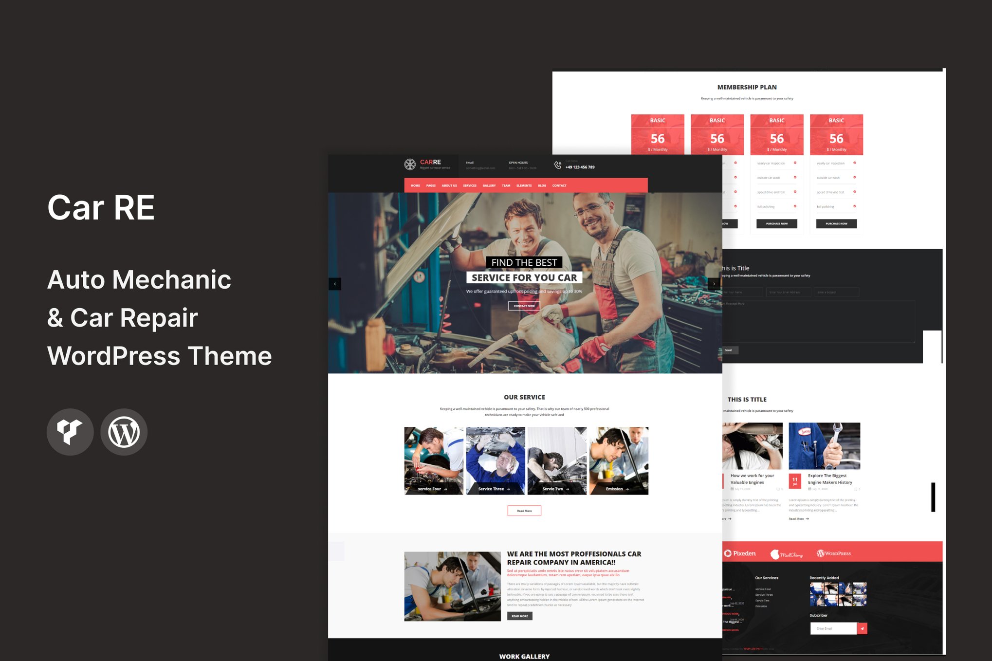 Imagen de portada de CarRe - Auto Mechanic & Car Repair WordPress Theme (tema)