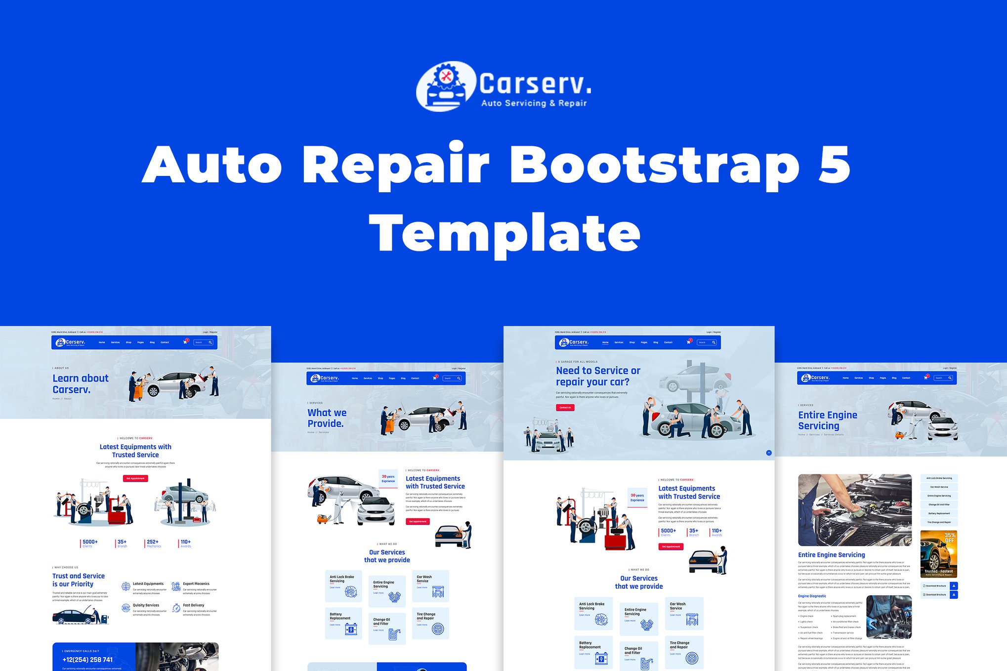 Imagen de portada de Carserv - Auto Repair Bootstrap 5 Template (plantilla web)