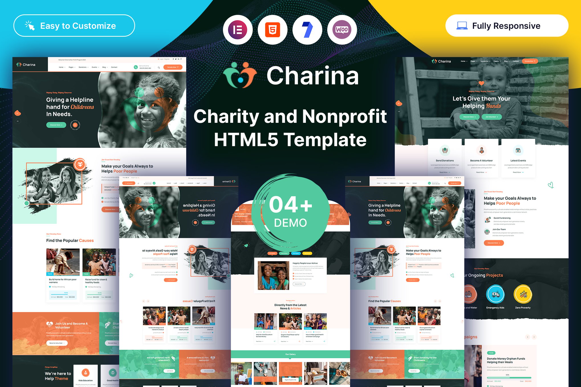 Imagen de portada de Charina – Charity and Nonprofit HTML5 Template (plantilla web)