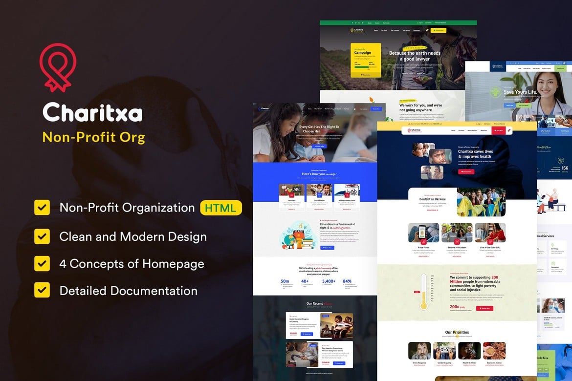 Imagen de portada de Charitxa | Multipurpose Nonprofit HTML Template (plantilla web)