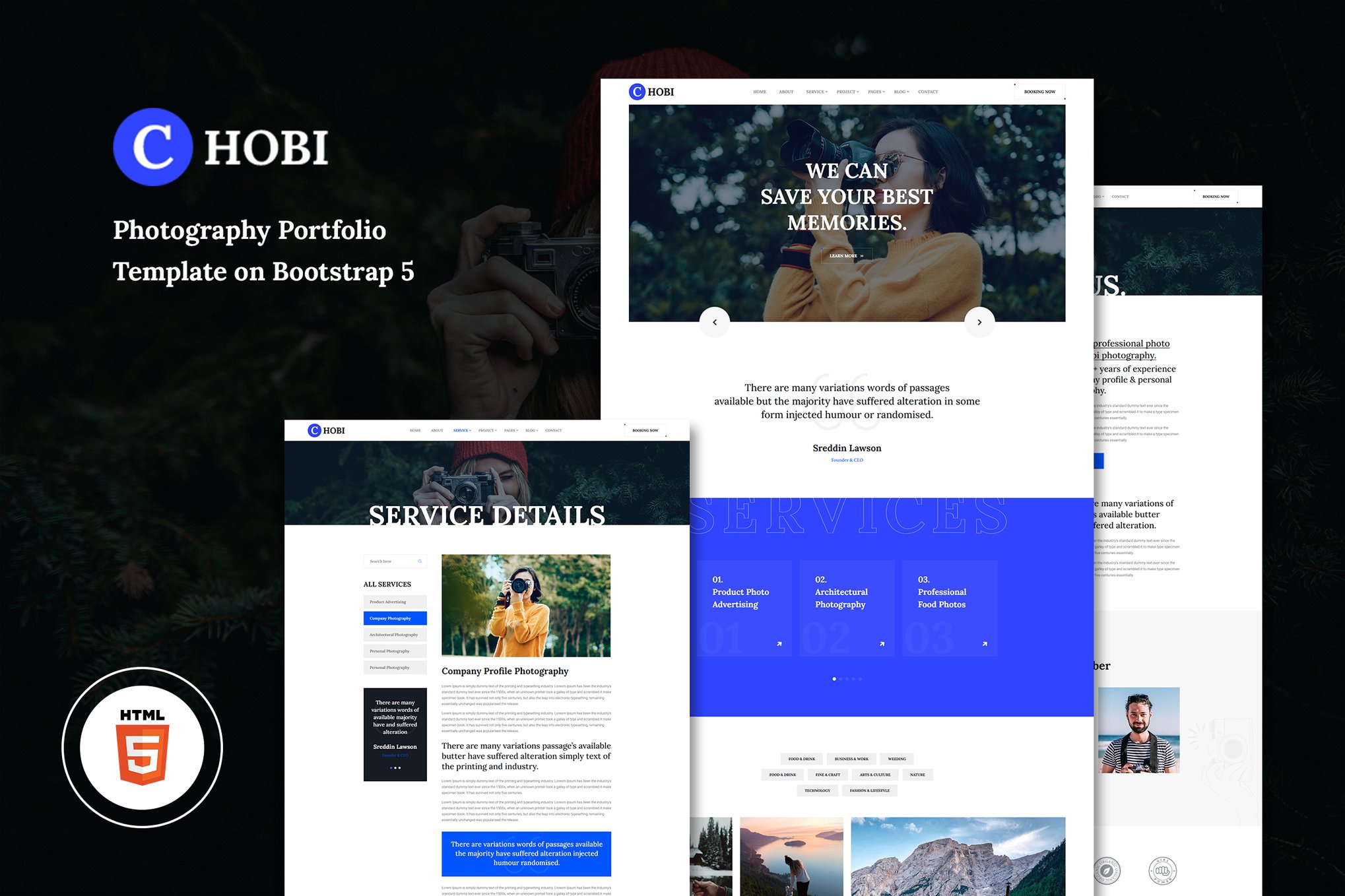 Imagen de portada de Chobi - Photography Portfolio Template (plantilla web)