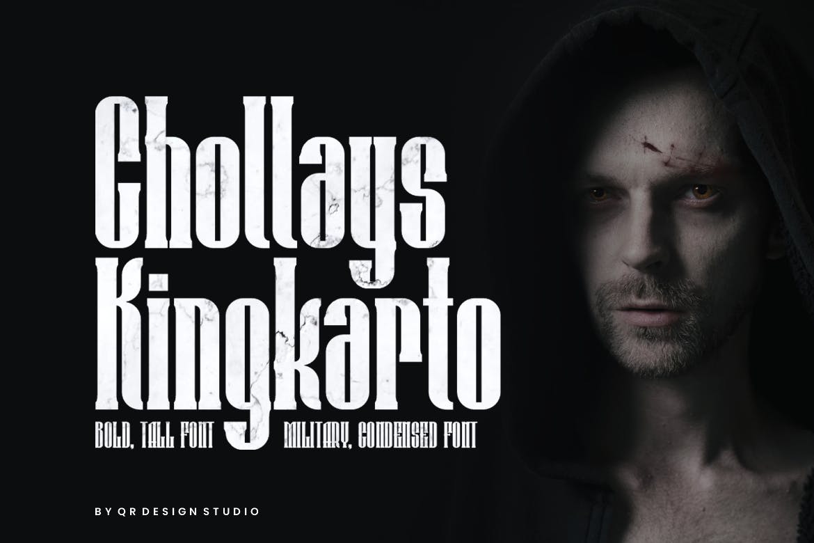 Imagen de portada de Chollays Kingkarto - Tall & Military Font (fuente)