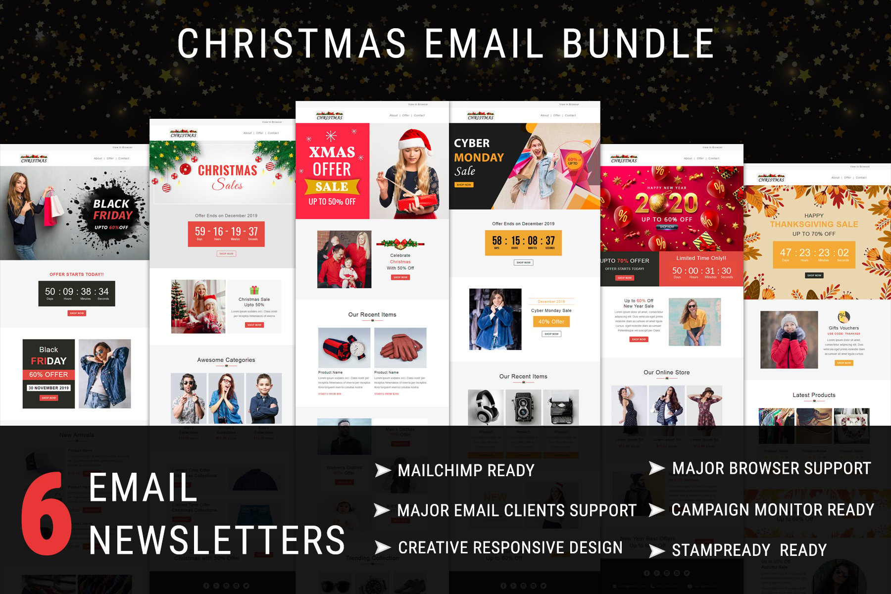 Imagen de portada de Christmas - Responsive Email Newsletter Templates (plantilla web)