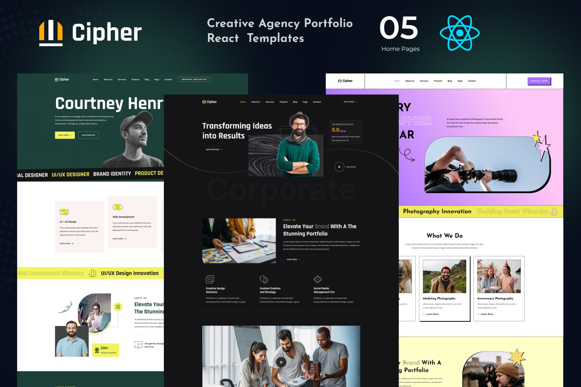 Imagen de portada de Cipher - Creative Agency Portfolio React Template (plantilla web)