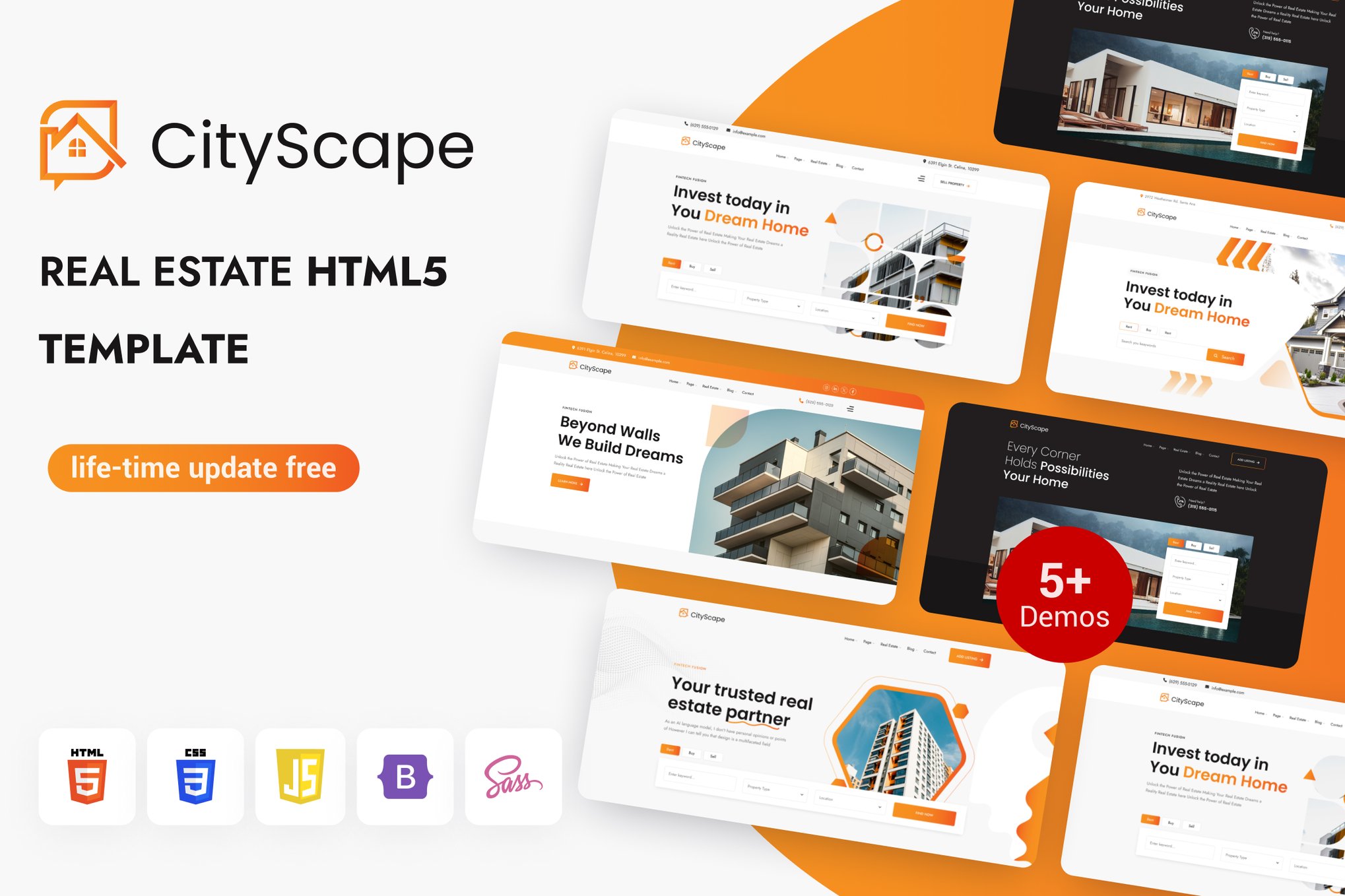 Imagen de portada de CityScape – Real Estate HTML5 Template (plantilla web)