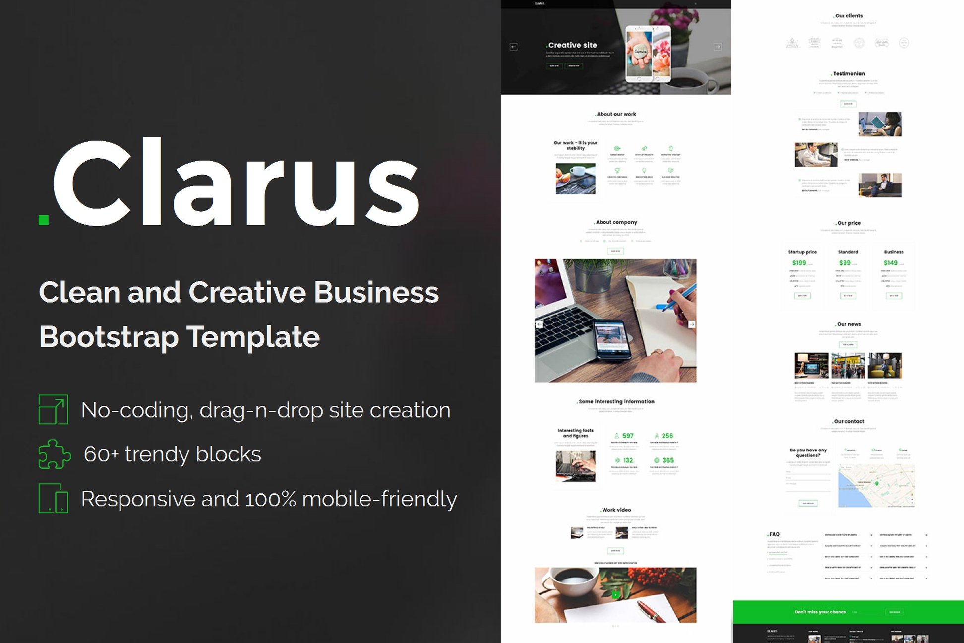 Imagen de portada de Clarus - Mobirise HTML Site Builder (plantilla web)