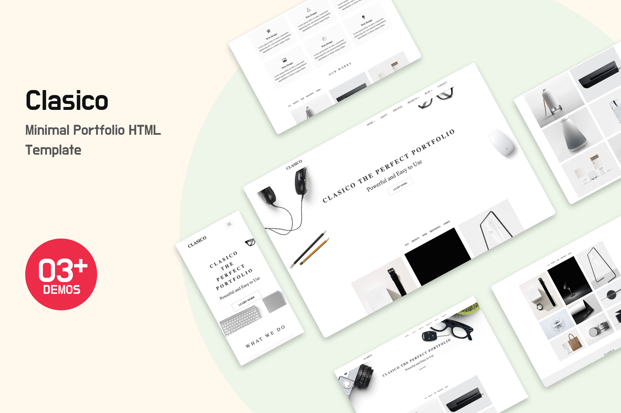 Imagen de portada de Clasico - Minimal Portfolio HTML Template (plantilla web)