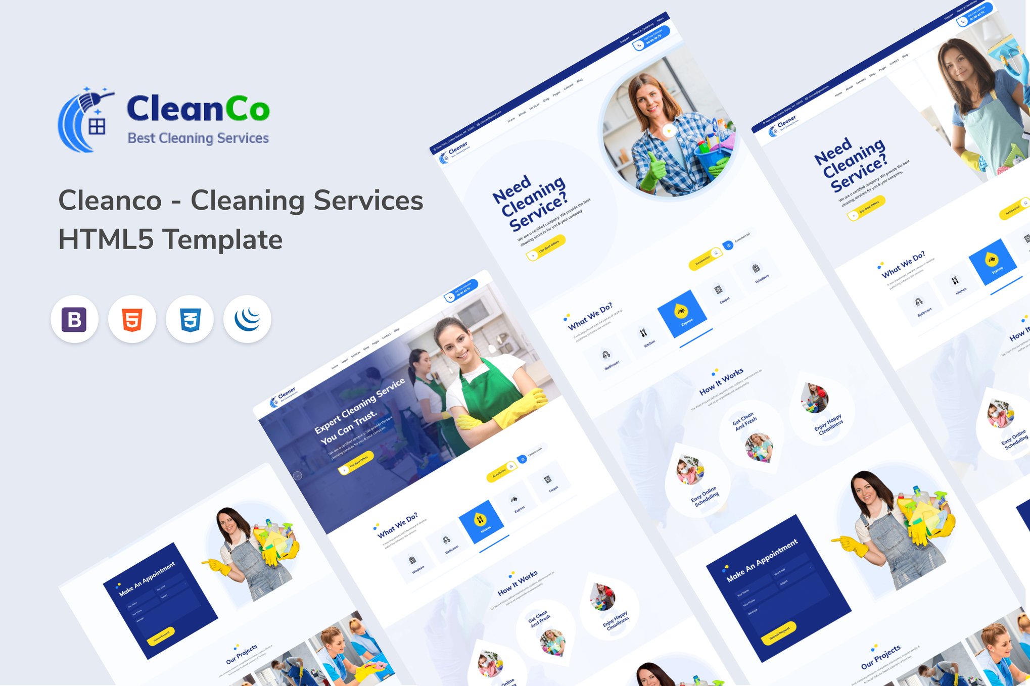 Imagen de portada de Cleanco - Cleaning Services HTML5 Template (plantilla web)