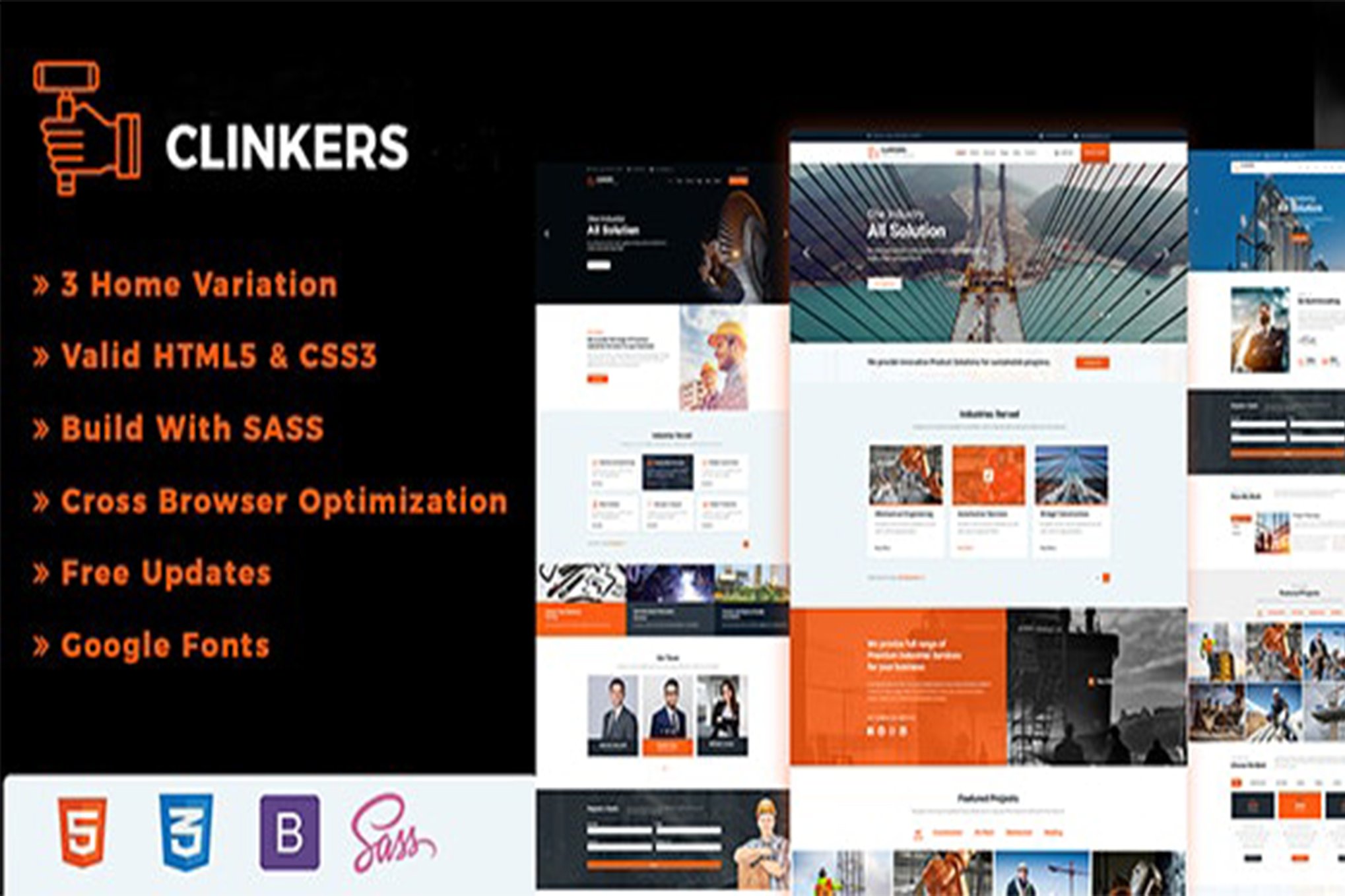 Imagen de portada de Clinkers - Industrial Industry & Factory (plantilla web)