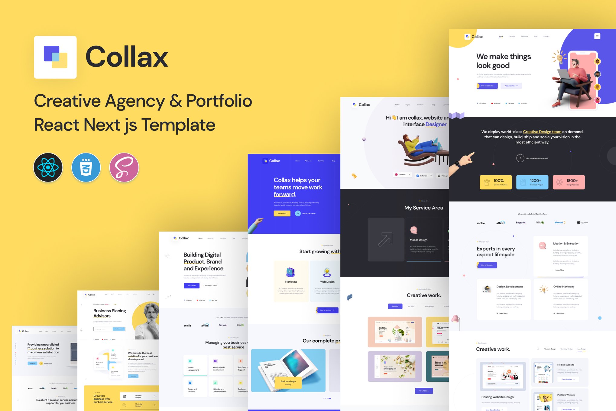 Imagen de portada de Collax - Creative Agency React Next js Template (plantilla web)
