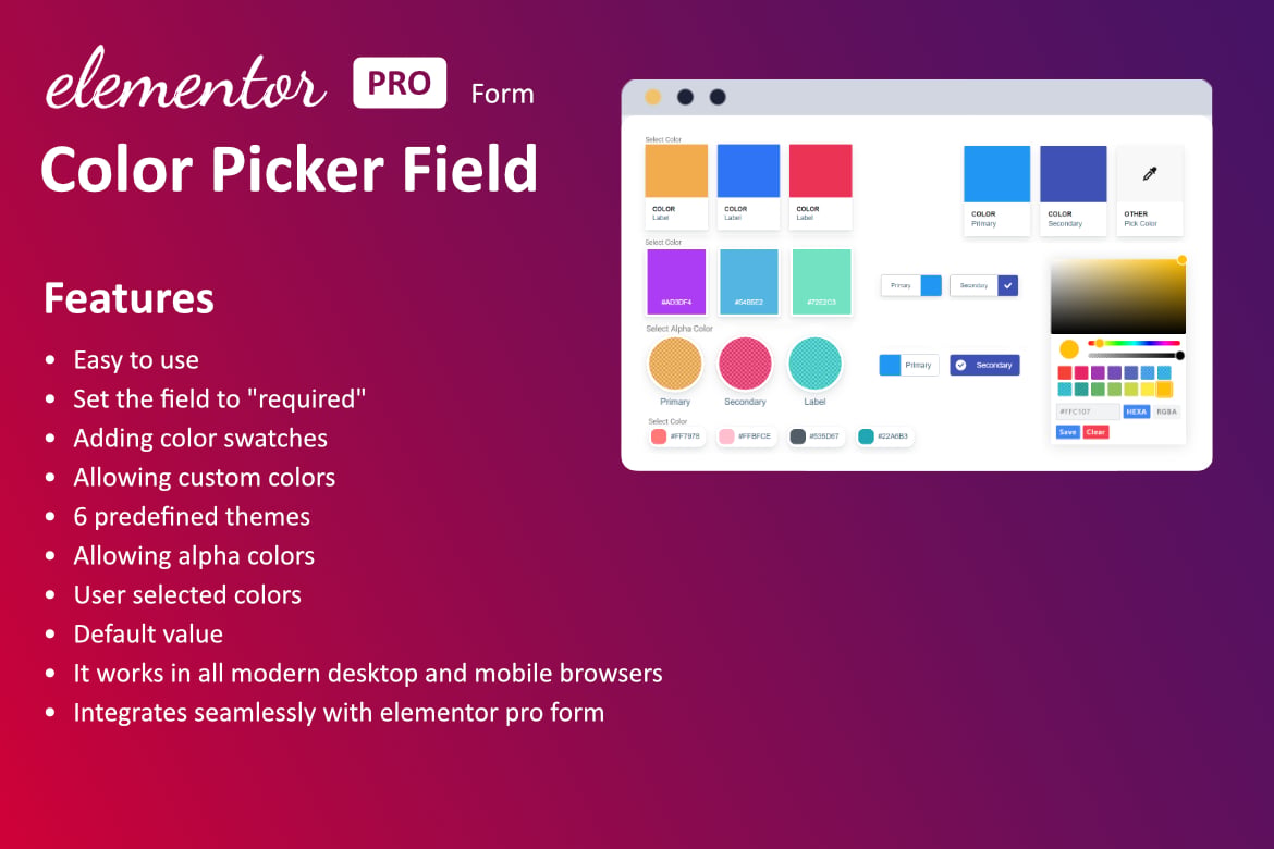 Imagen de portada de Color Field for Elementor Form (plugin)