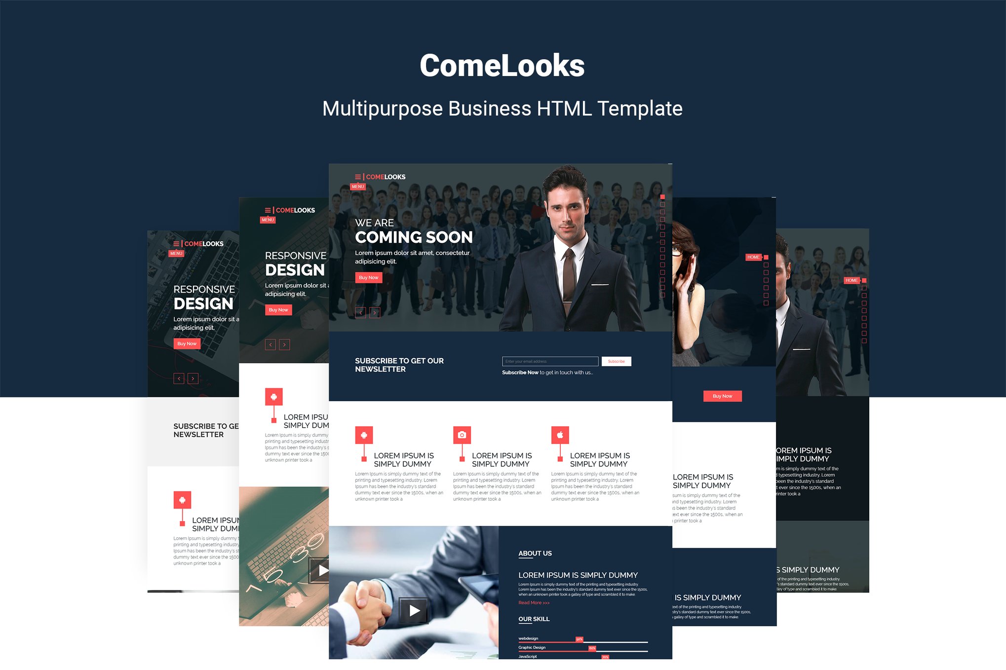 Imagen de portada de ComeLooks | Multipurpose Business HTML5 Template (plantilla web)