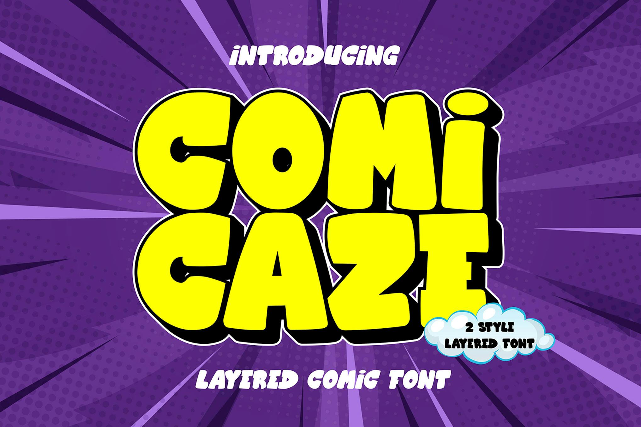 Imagen de portada de Comicaze - Layered Comic Font (fuente)