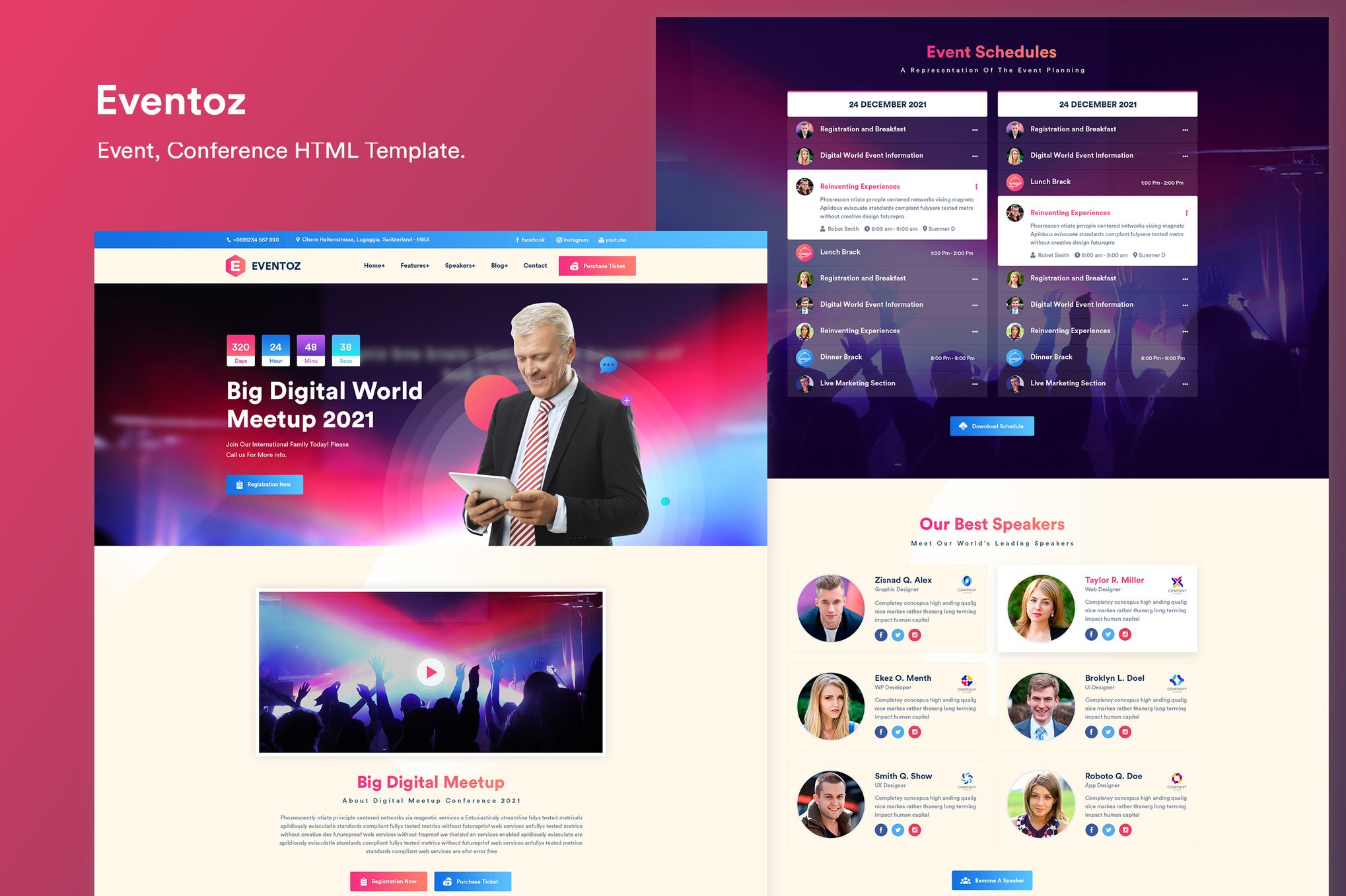 Imagen de portada de Conference, Event And Meetup HTML Template (plantilla web)