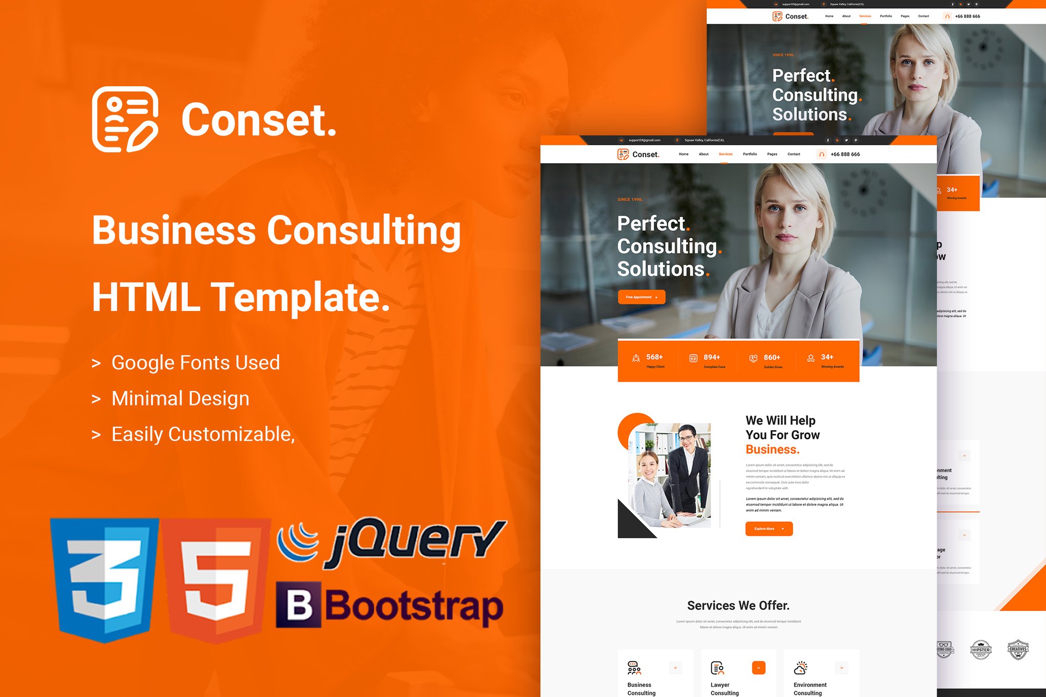Imagen de portada de Conset - Business Consulting HTML5 Template (plantilla web)