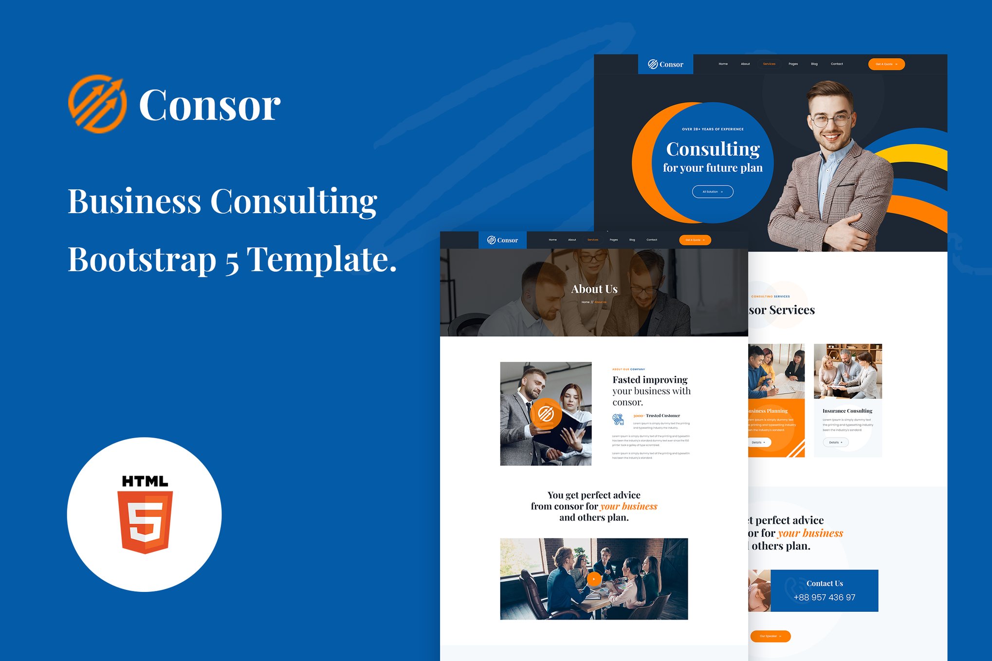 Imagen de portada de Consor - Business Consulting Bootstrap 5 Template (plantilla web)