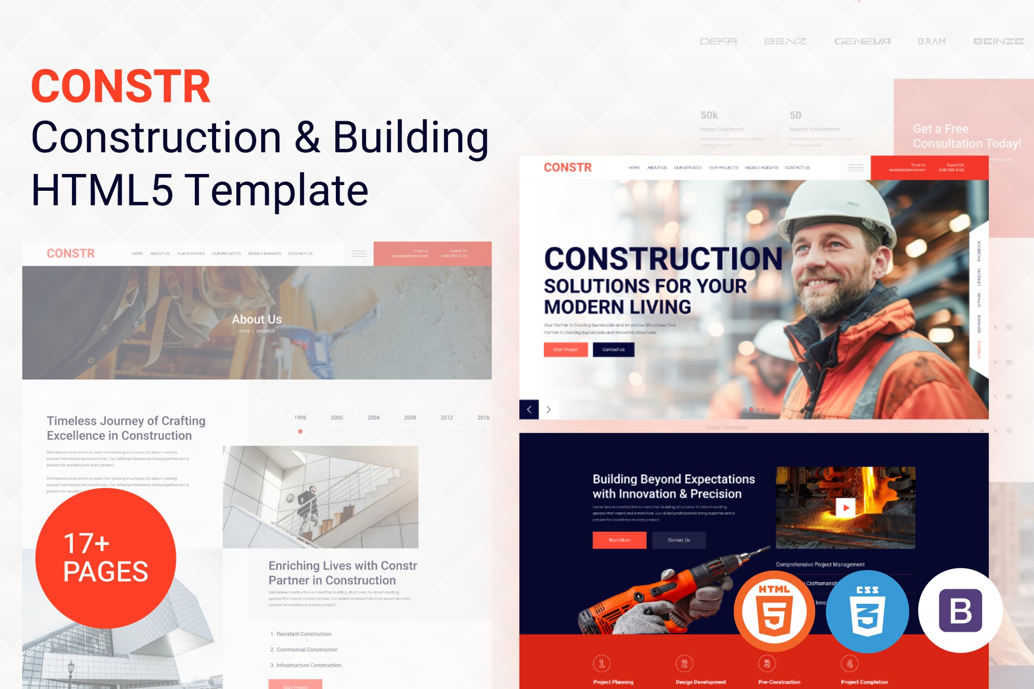 Imagen de portada de Constr - Construction & Building HTML Template (plantilla web)