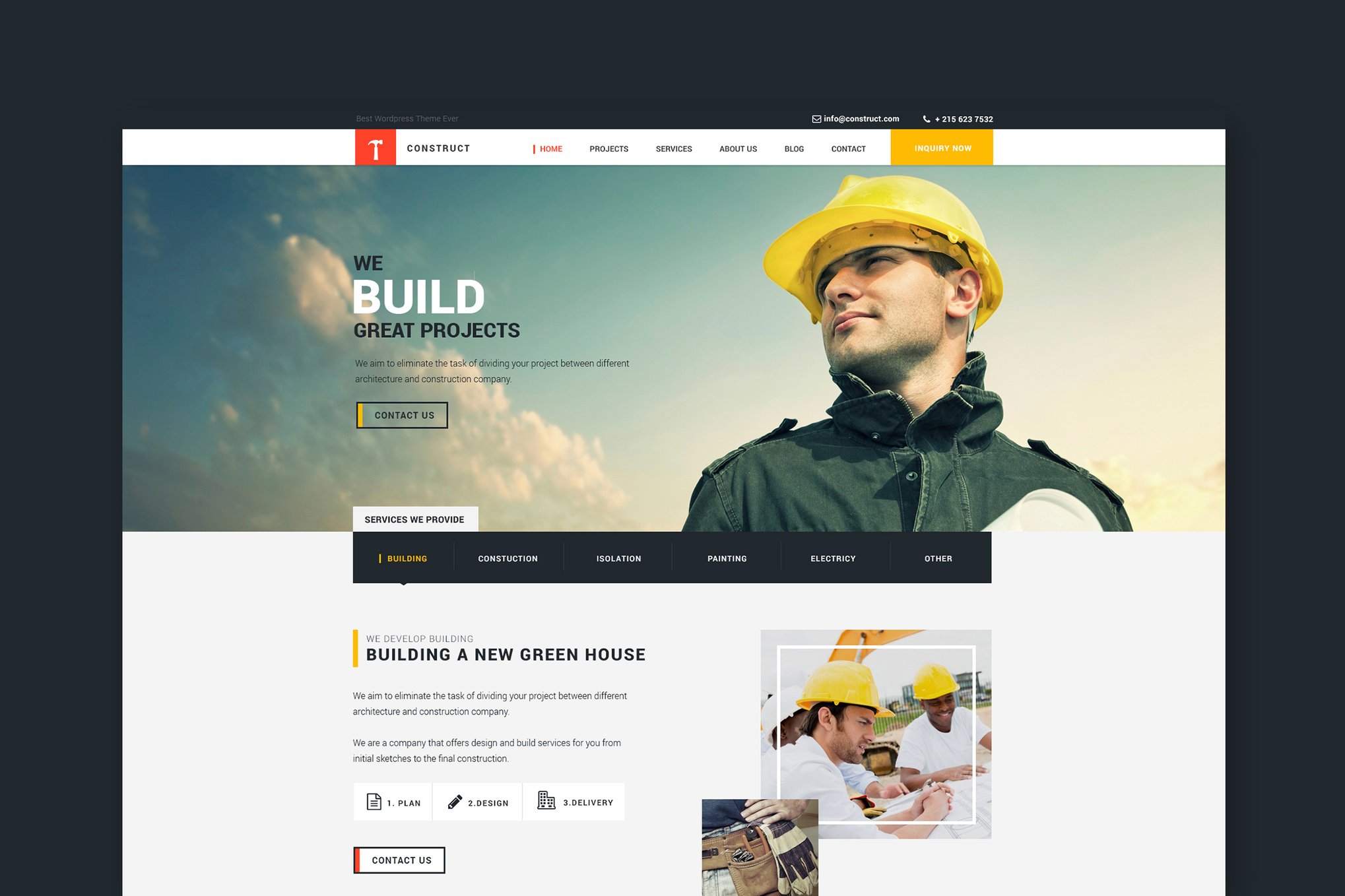 Imagen de portada de Construct: Building and Construction HTML Template (plantilla web)