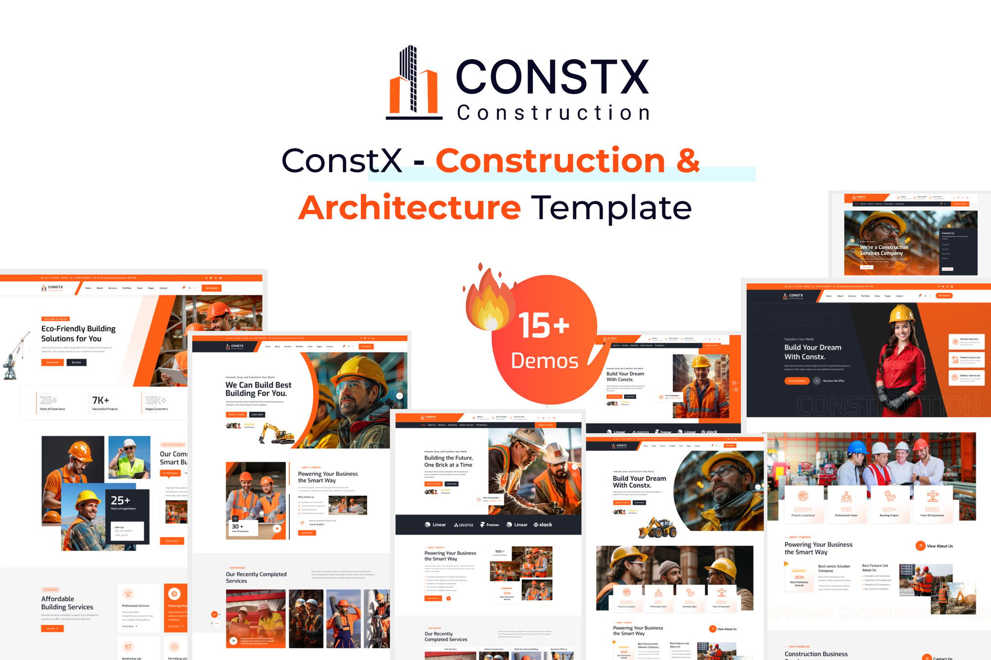 Imagen de portada de ConstX - Construction & Architecture Template (plantilla web)