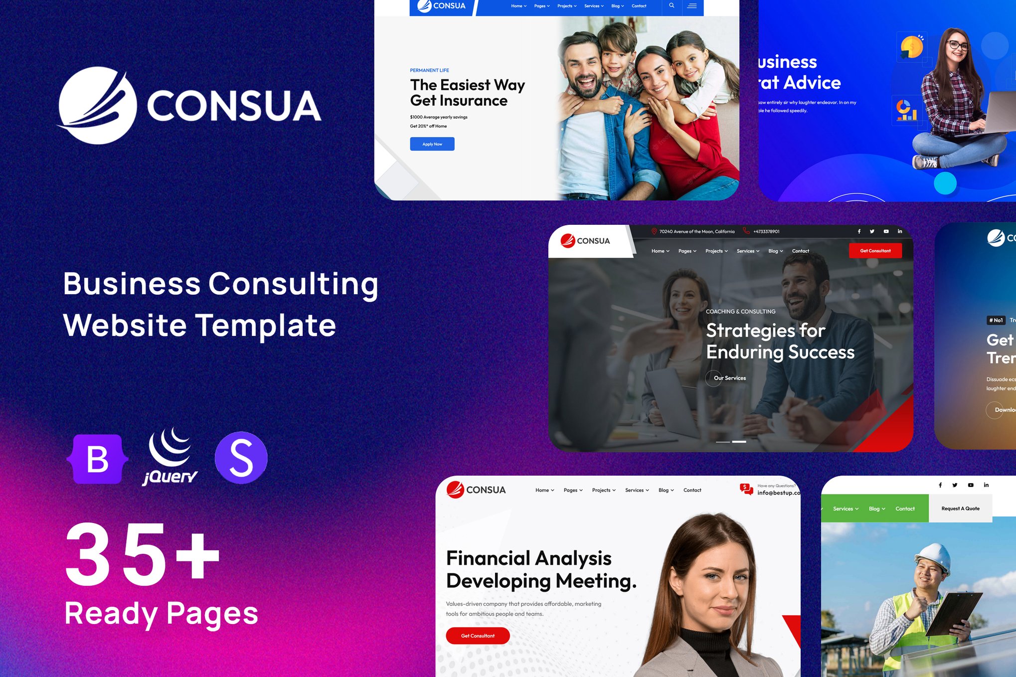 Imagen de portada de Consua - Consulting Business Template (plantilla web)