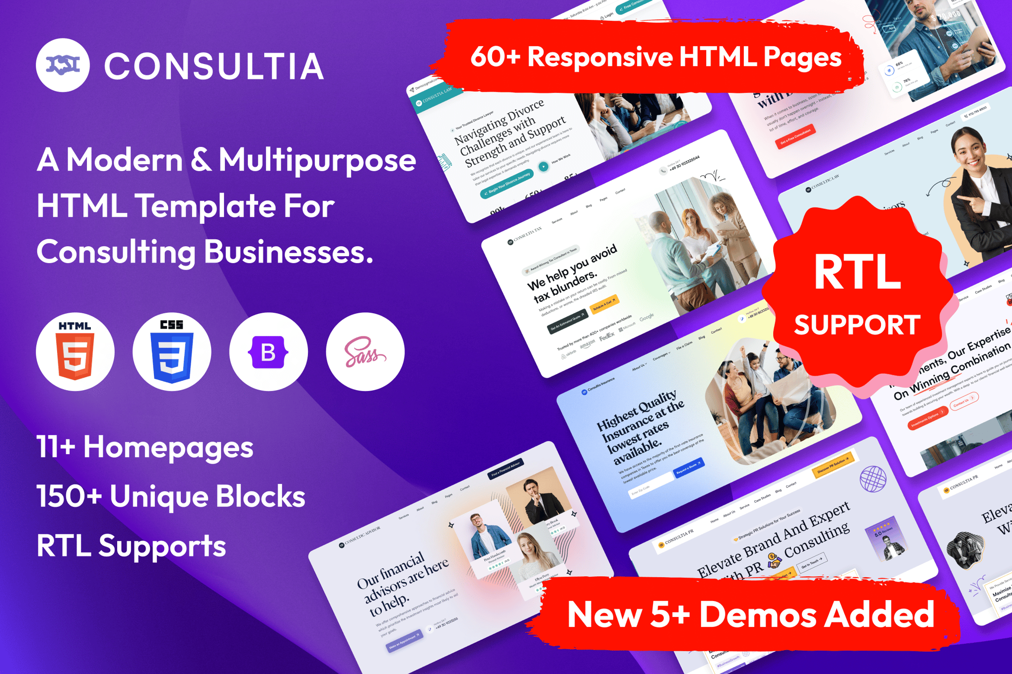 Imagen de portada de Consultia - Multipurpose Business Consulting HTML (plantilla web)