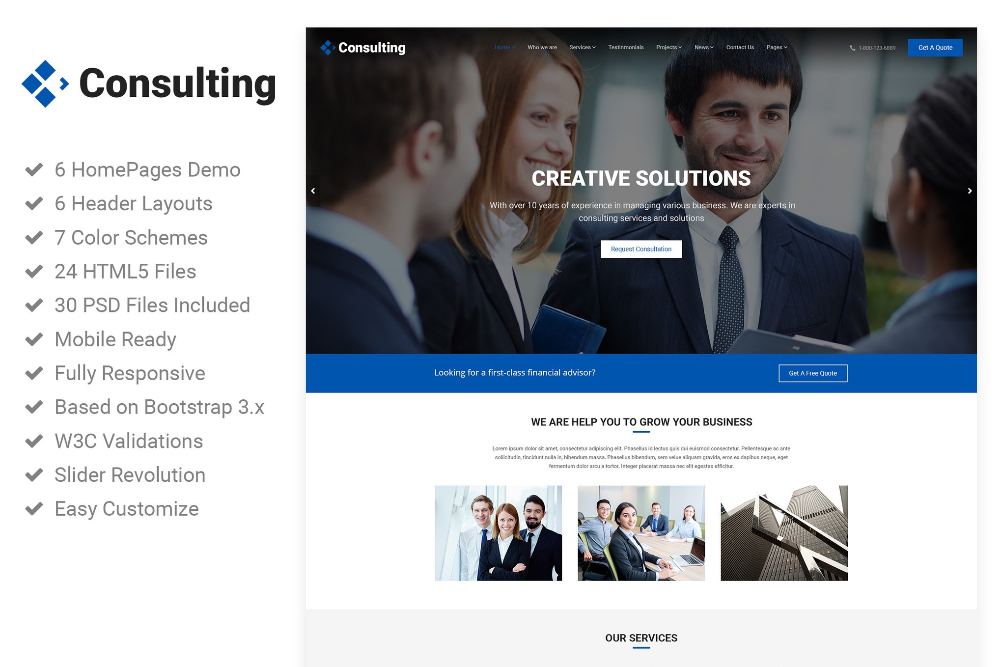Imagen de portada de Consulting - Broker Advisor Finance HTML5 Template (plantilla web)