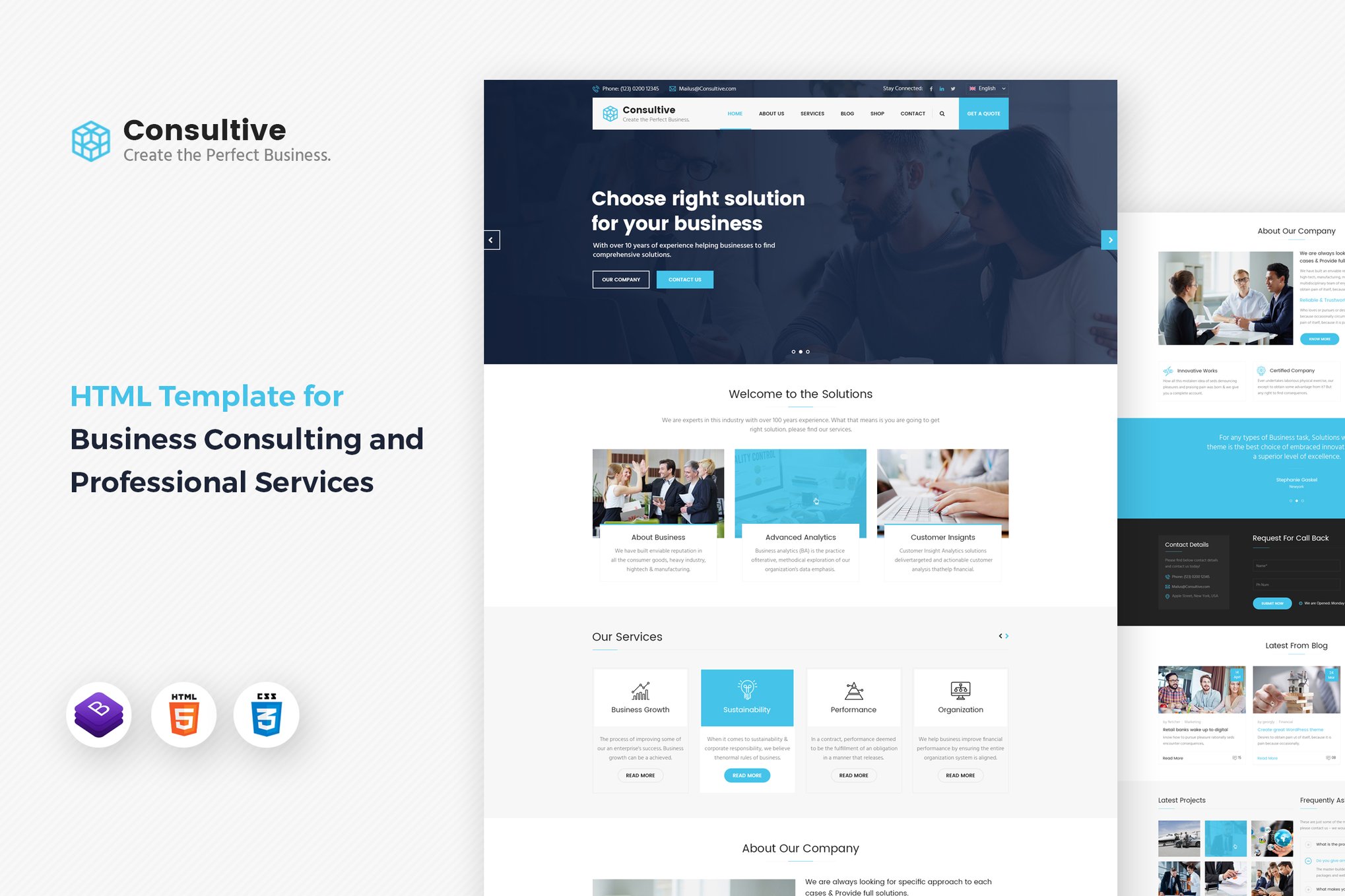 Imagen de portada de Consultive - Business Consulting HTML Template (plantilla web)