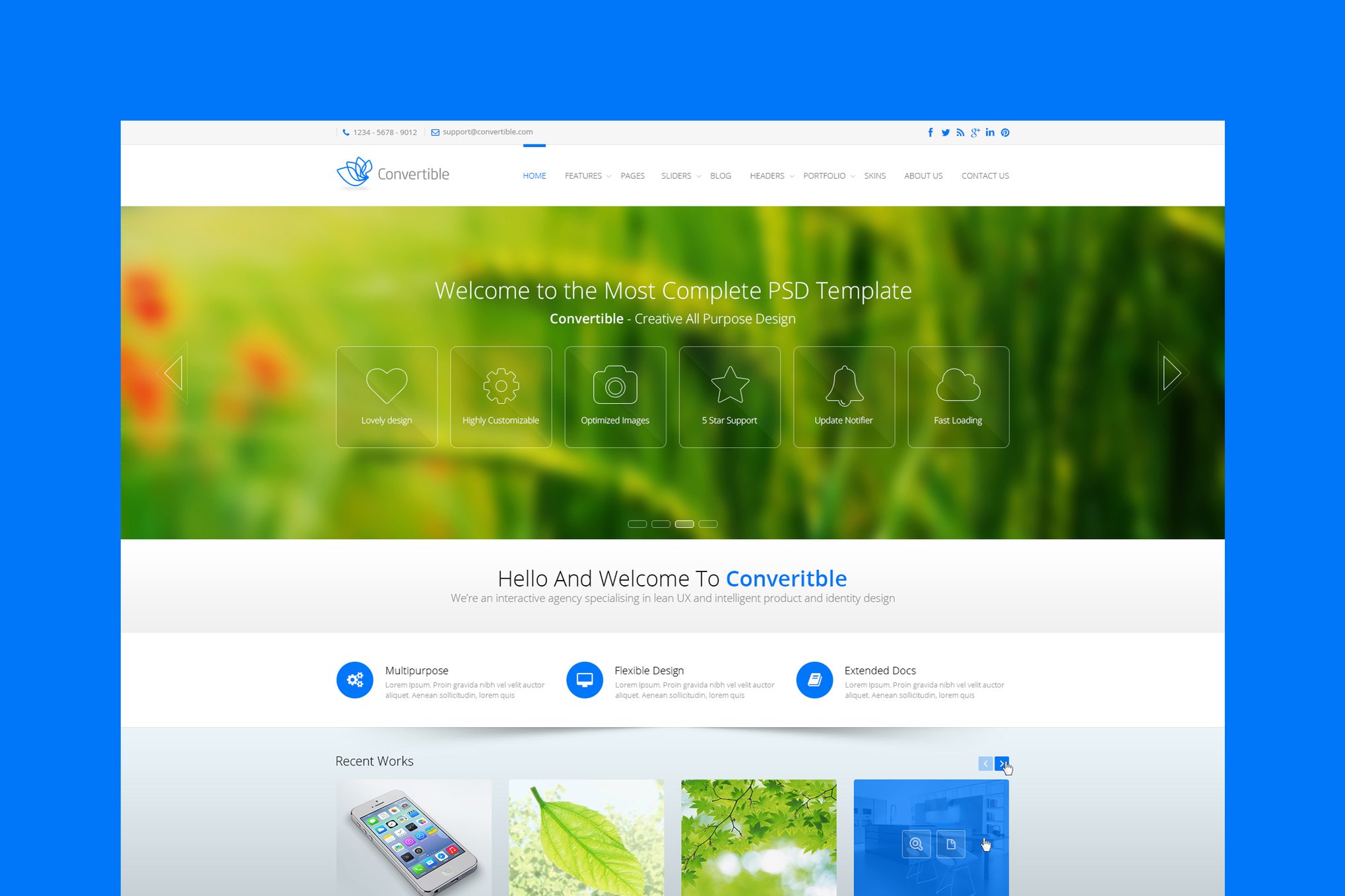 Imagen de portada de Convertible - Responsive HTML5 Template (plantilla web)