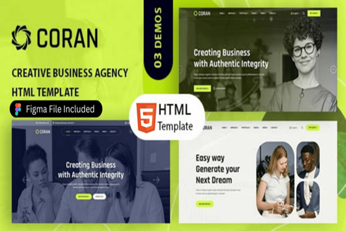 Imagen de portada de Coran - Creative Agency HTML Template (plantilla web)