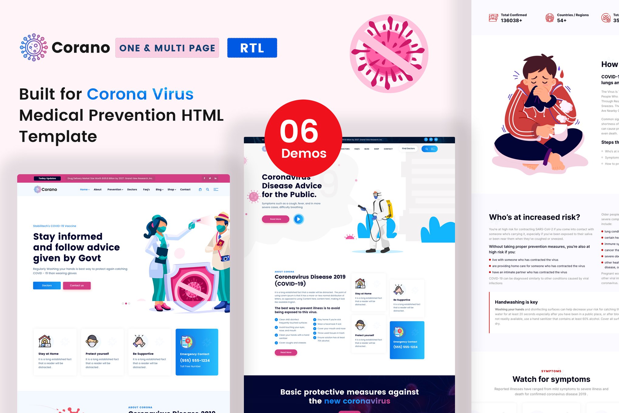 Imagen de portada de Corano - (COVID-19) Coronavirus Awareness HTML (plantilla web)