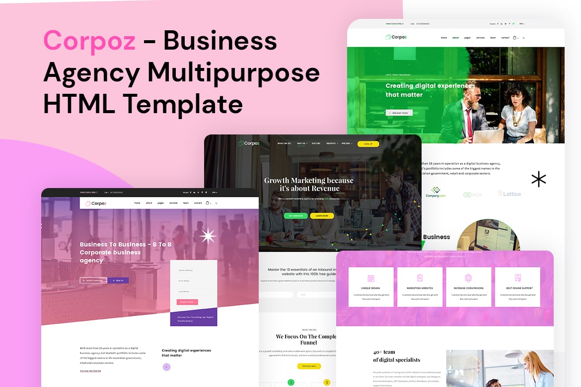 Imagen de portada de Corpoz - Business Agency Multipurpose HTML Templat (plantilla web)