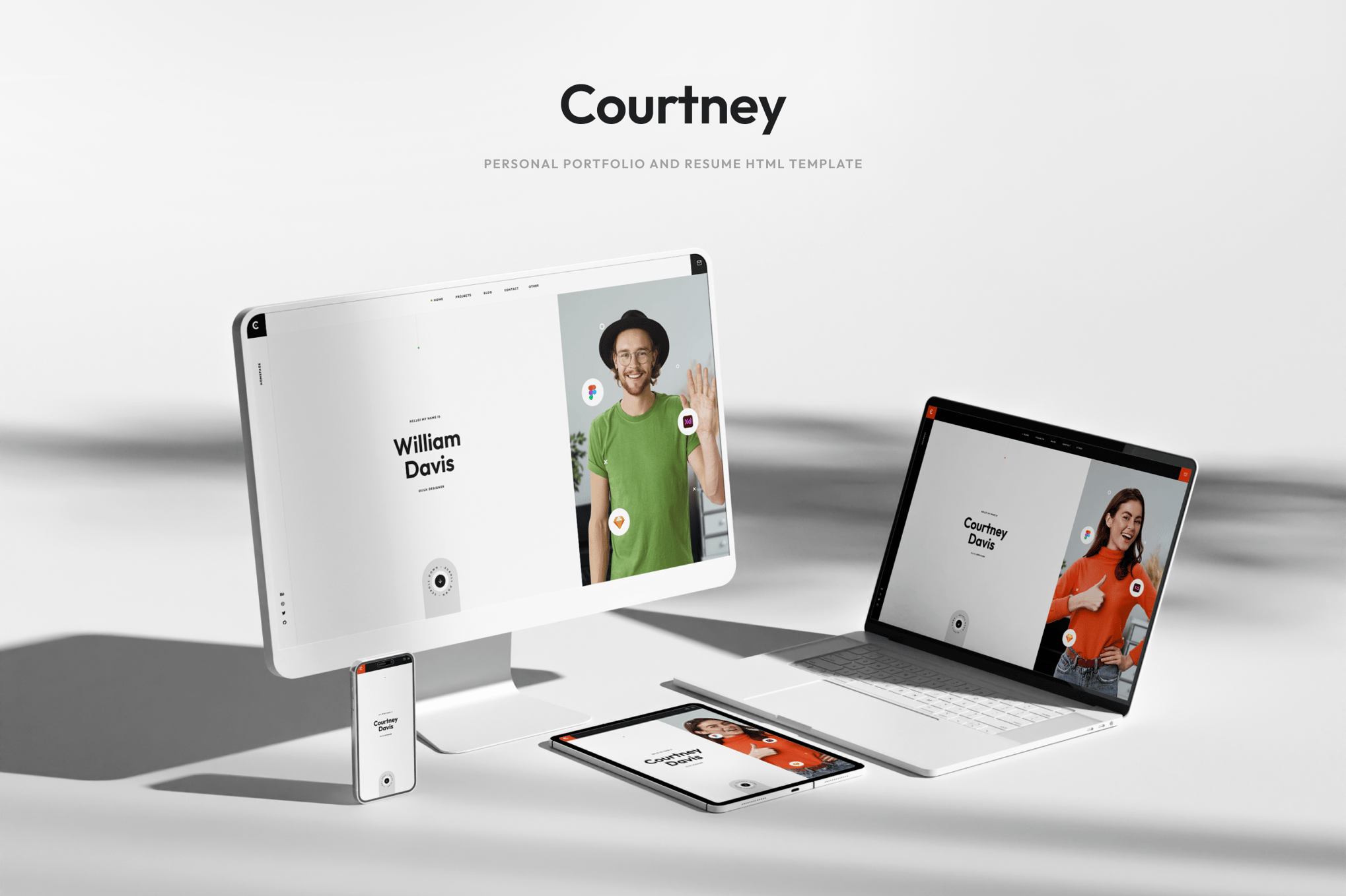 Imagen de portada de Courtney - Personal Portfolio, Resume (plantilla web)
