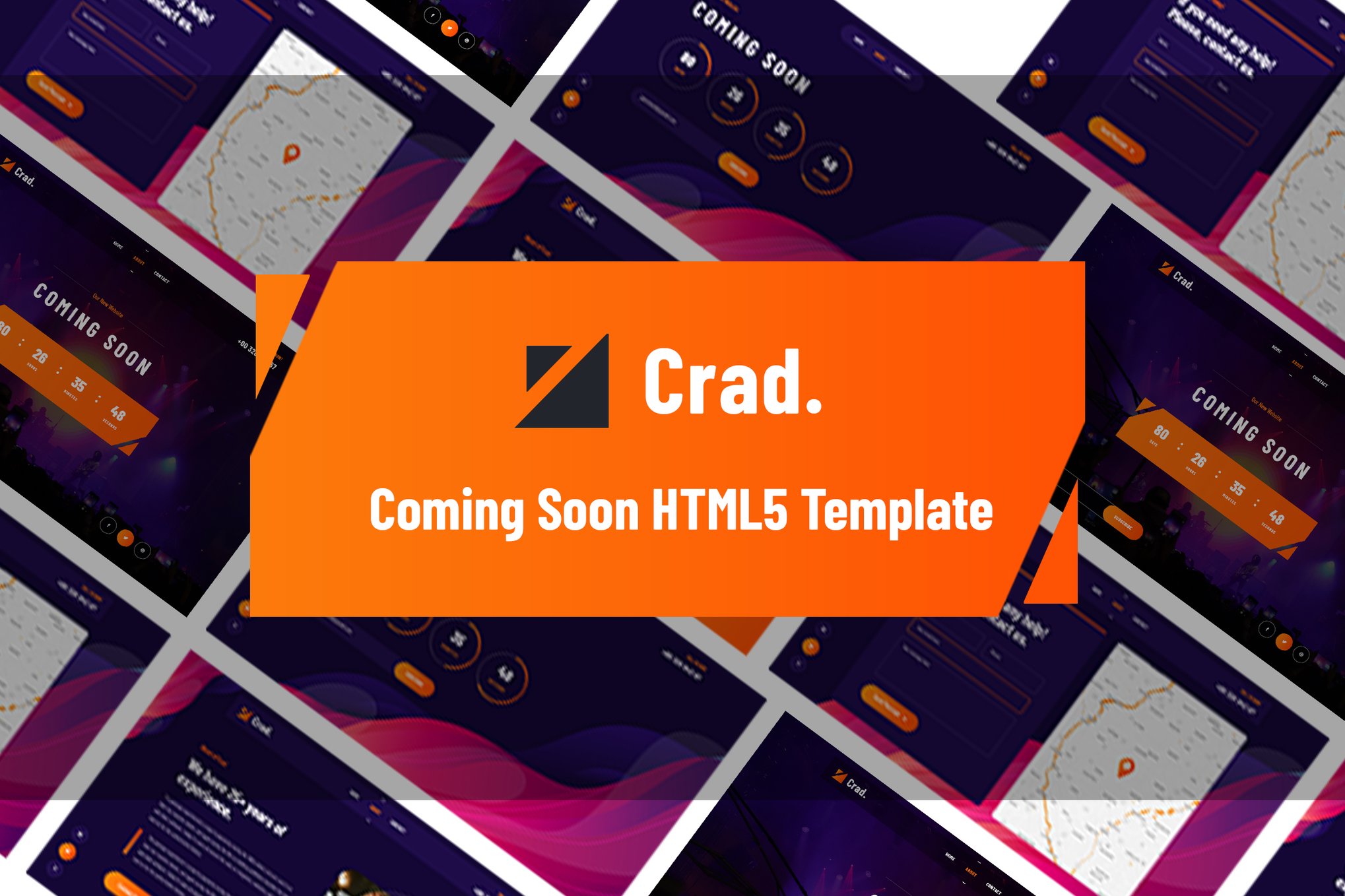 Imagen de portada de Crad - Creative Coming Soon HTML5 Template (plantilla web)