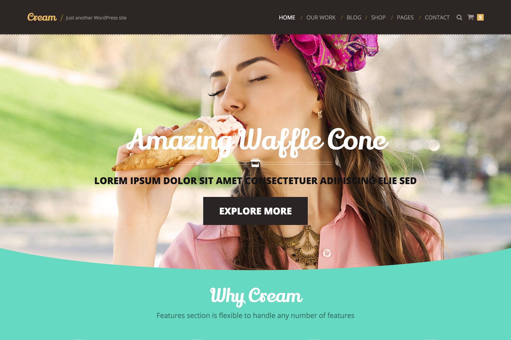 Imagen de portada de Cream - Ice Cream and Bakery HTML5 Template (plantilla web)